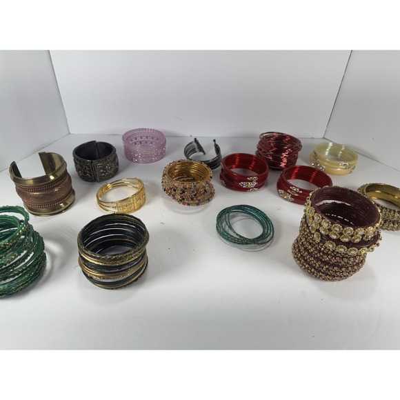 Jewelry - 100pc Indian Bollywood Bangle Bracelet Lot Rhinestone Small 2.25-2.625"